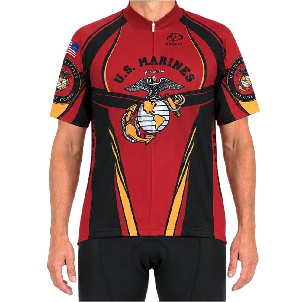 Primal U.S. Marines Cycling Jersey Men's Large Short Sleeve 1/2 Zip USMC